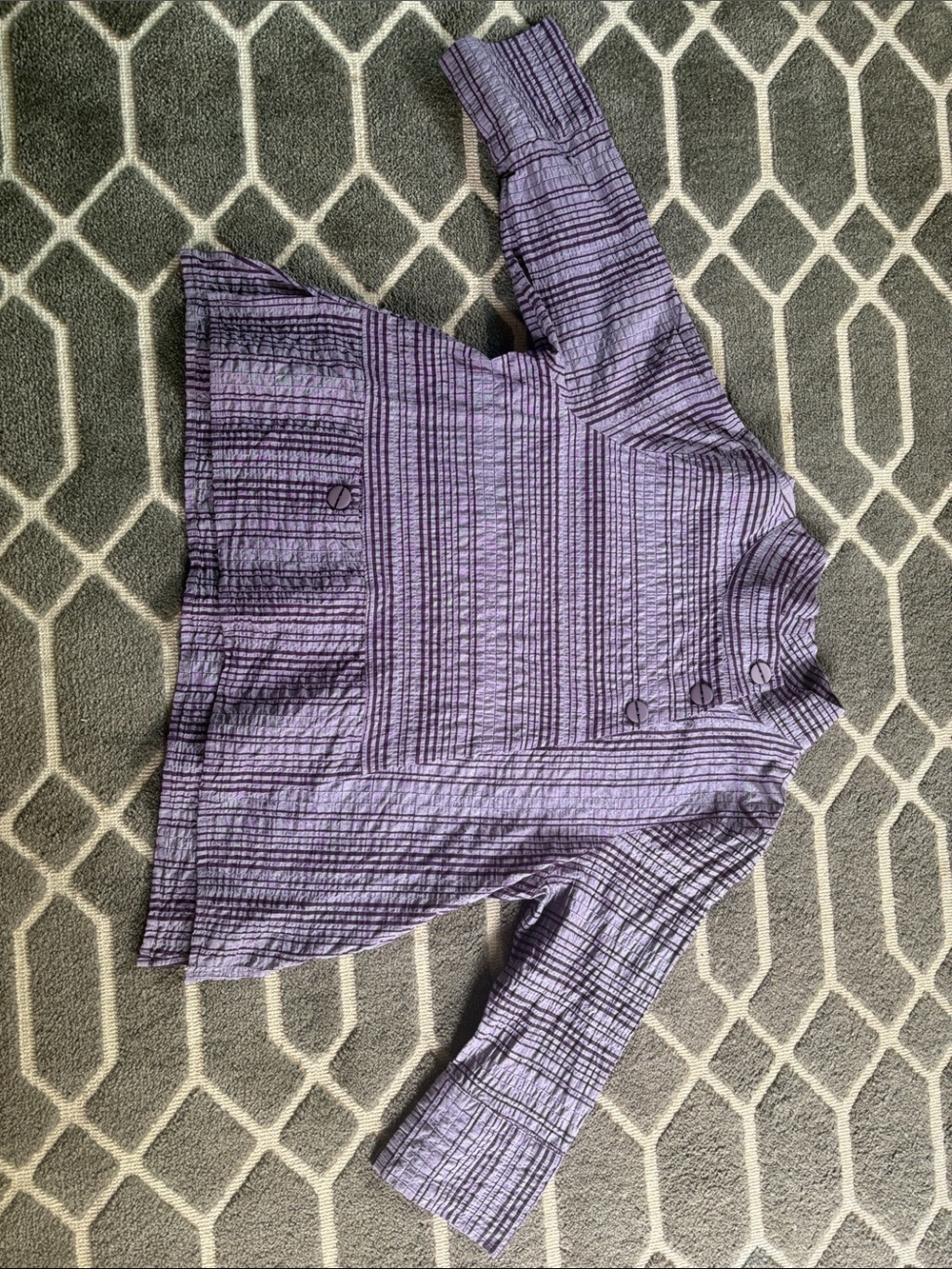 Habitat Wearable Art Purple 3/4 Sleeve Blouse